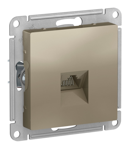Розетка информационная AtlasDesign, RJ45, кат.5Е, шампань