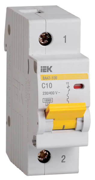 Автоматический выключатель ВА47-100 1Р 10А 10кА С IEK