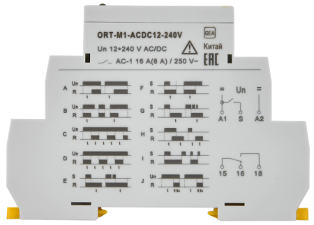 Реле времени многофункциональное IEK ORT-M1 (10 программ), 1 контакт, 12-240 В AC/DC