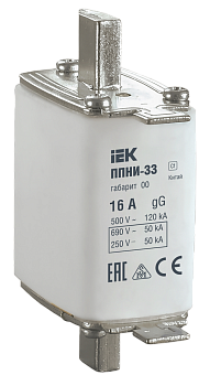 Плавкая вставка предохранителя IEK ППНИ-33, габарит 00, 16 А