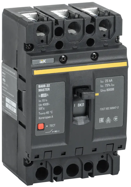 Автоматический выключатель MASTER ВА88-32 3Р 125А 25кА 690V IEK