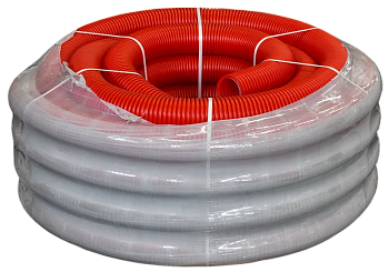 Труба гофрированная двустенная ПНД IEK Elasta KZ, Ø 110 мм, красная (50 м)