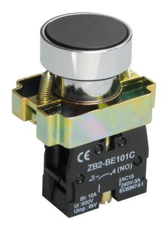 Кнопка IEK LAY5-BA21, 1NO, черная, IP40