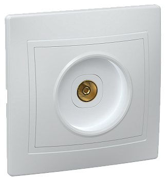 Розетка телевизионная 1-местная KVARTA РТВ10-КБ, 75 Ом, TV-SAT, белый, GENERICA