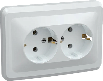 Розетка 2-местная VEGA РС12-3-ВБ 2Р+РЕ 16А 250V белый GENERICA
