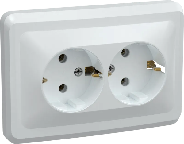 Розетка 2-местная VEGA РС12-3-ВБ 2Р+РЕ 16А 250V белый GENERICA