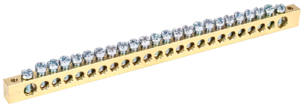 Шина PEN "земля-ноль" 8х12мм 24/2 125А 24хМ4 крепление по краям IEK