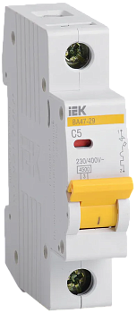 Автоматический выключатель ВА47-29 1Р 5А 4.5кА С IEK-