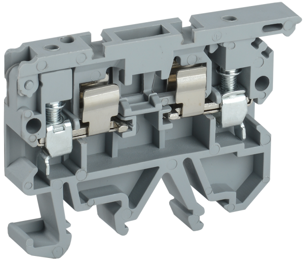 Клемма винтовая КВИ-4-П 6.3А 800В АС/DC (с держателем предохранителя 5х20) серая IEK