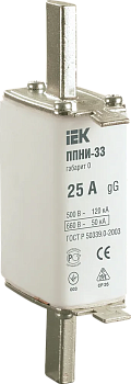 Плавкая вставка предохранителя IEK ППНИ-33, 25 А, габарит 0