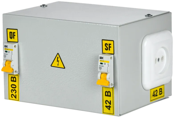 Ящик с понижающим трансформатором IEK ЯТП-0.25, 230/42-2 36, УХЛ4, IP30
