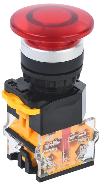 Кнопка управления "Грибок" D8-11M 1NO+1NC красная без фиксации d22мм IP40 IEK