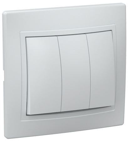 Выключатель 3-клавишный KVARTA ВС10-3-0-КБ, 10 А, 250 В, белый, GENERICA