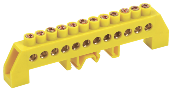 Шина PE "земля" ШНИ-8х12-12-КС-Ж 125А 12хМ4 DIN-изолятор "Стойка" желтый IEK