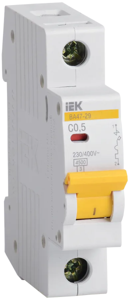 Автоматический выключатель ВА47-29 1Р 0.5А 4.5кА С IEK
