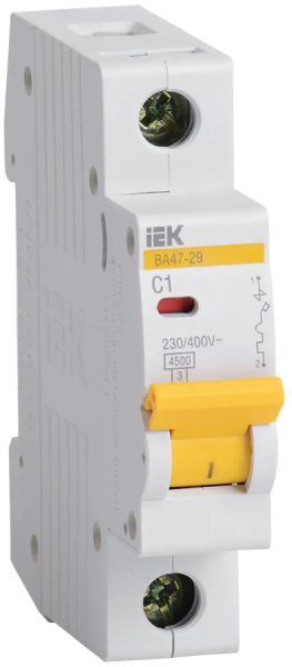 Автоматический выключатель ВА47-29 1Р 1А 4.5кА С IEK
