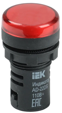Лампа светосигнальная AD22DS(LED) 12V AC/DC красный d22мм IP54 IEK