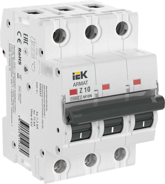 Автоматический выключатель ARMAT M10N 3P Z 10А 10кА IEK