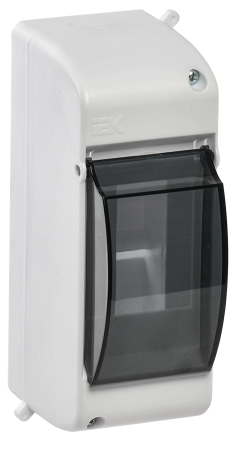 Корпус щита пластиковый IEK KREPTA3 КМПн 2/2, пломбируемый, навесной, прозрачная дверь, белый, IP30