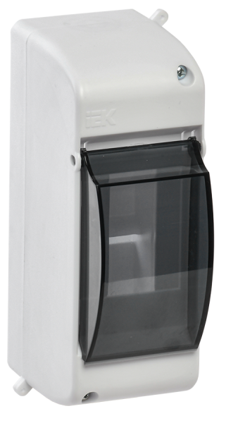 Корпус щита пластиковый IEK KREPTA3 КМПн 2/2, пломбируемый, навесной, прозрачная дверь, белый, IP30