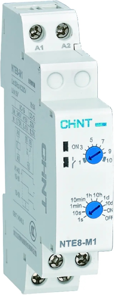 Реле времени CHINT NTE8-M1 (задержка включения), 1 сек – 10 дн, 1 контакт, 230 В