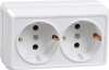 Розетка 2-местная OKTAVA РС22-3-ОБ 2Р+РЕ 16А накладная белый IP20 GENERICA