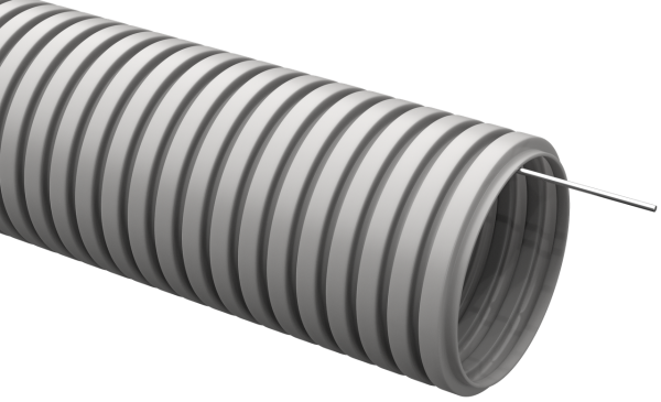 Труба гофрированная ПВХнг d=20мм с зондом (100м/бухта) серый IP55 Sirius