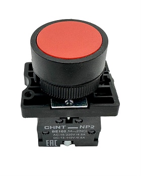 Кнопка управления CHINT NP2-EA42, красная, 1NO, Ø 22 мм, IP40