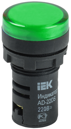 Лампа светосигнальная AD22DS(LED) 36V AC/DC зеленый d22мм IP54 IEK
