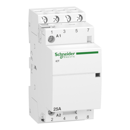 Модульный контактор Schneider Acti9 iCT, 4Р, 25 A, АС-7, 4NO, катушка 230 В AC
