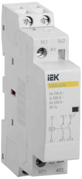 Контактор модульный КМ20-20М 2Р 20А 2NO Uупр=230VAC IEK