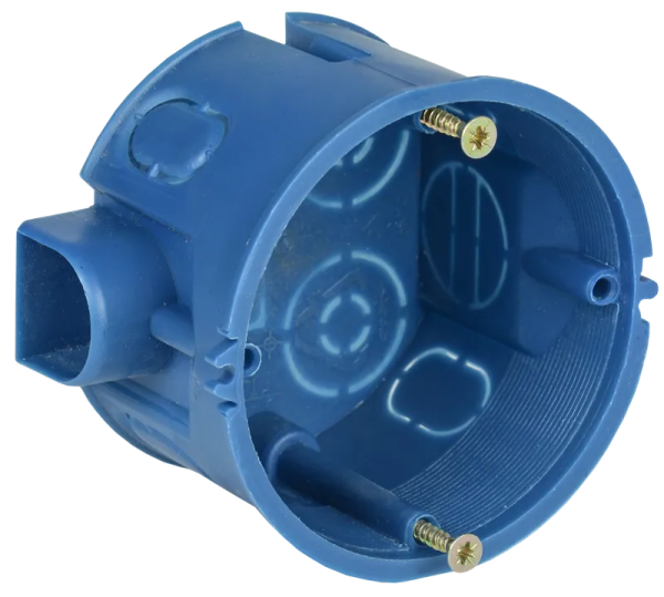 Коробка установочная для твердых стен СЗ (68х45мм) блочная синяя GENERICA