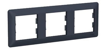 Рамка 3-местная Schneider ASFORA EM, горизонтальная, антрацит