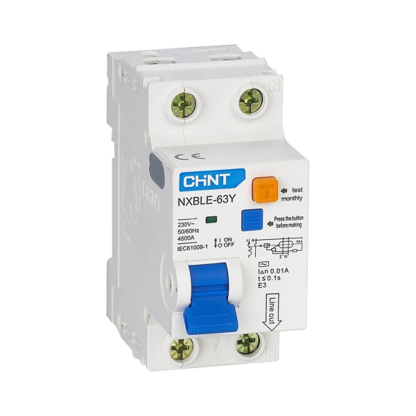 Автоматический выключатель диф.тока NXBLE-63Y 1P+N С16А 4.5kA 30mA AС CHINT