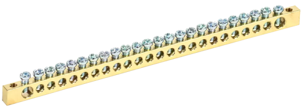 Шина PEN "земля-ноль" 6х9мм 24/2 100А 24хМ4 крепеж по краям IEK