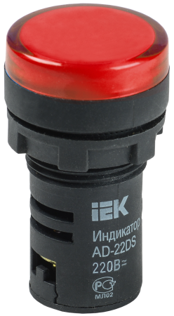 Лампа светосигнальная IEK AD22DS LED, 230 В, Ø22 мм, красный, IP54 