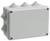 Коробка распаячная IEK КМ41242, 150х110х70 мм, для открытой проводки, 10 вводов, серая, IP55