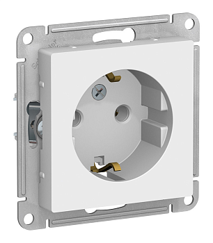 Розетка 1-местная AtlasDesign, 16 А, с заземлением, белый