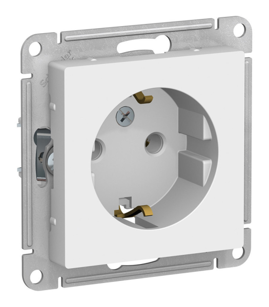 Розетка 1-местная AtlasDesign, 16 А, с заземлением, белый