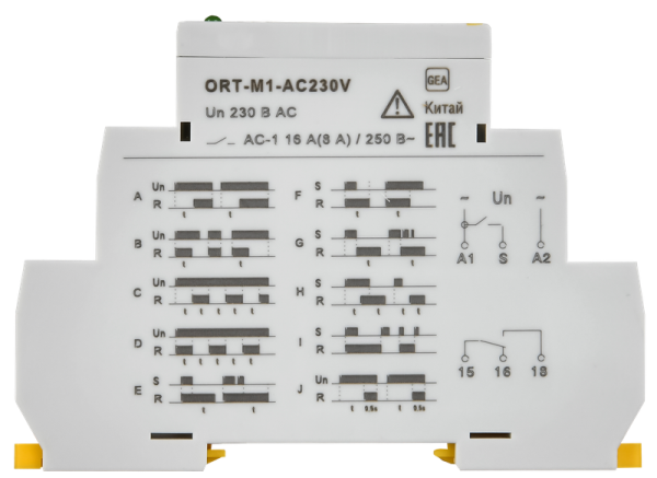 Реле времени многофункциональное ORT-M1 8А 1SPDT Uупр=230VAC (10 программ) IEK