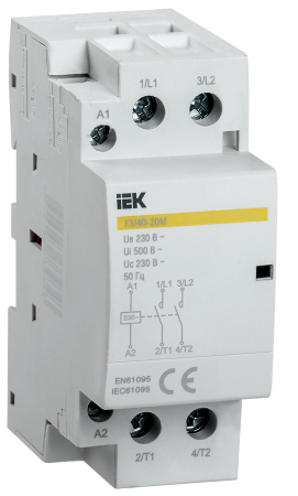 Контактор модульный КМ40-20М 2Р 40А AC-7 2NO Uупр=230VАС IEK