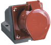 Розетка силовая стационарная IEK ССИ-124, 3Р+РЕ, 32 А, 400 В (6 ч), IP44
