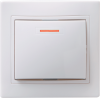 Выключатель 1-клавишный KVARTA ВС10-1-1-КБ, 10 А, 250 В, индикация, белый, GENERICA