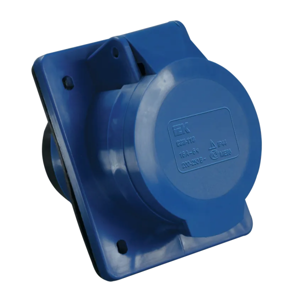 Розетка силовая встраиваемая IEK ССИ-423, 2Р+РЕ, 32 А, 230 В, IP44