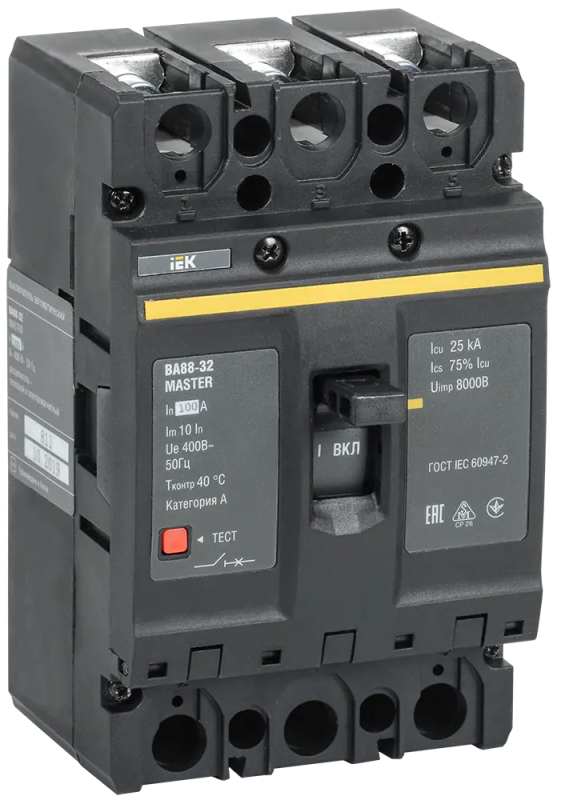 Автоматический выключатель ВА88-32 3Р 100А 25кА MASTER IEK