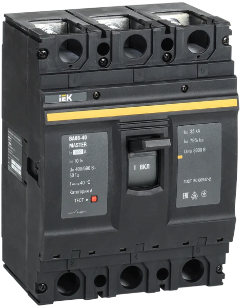 Автоматический выключатель силовой MASTER ВА88-40 3Р 500А 35кА 690V IEK