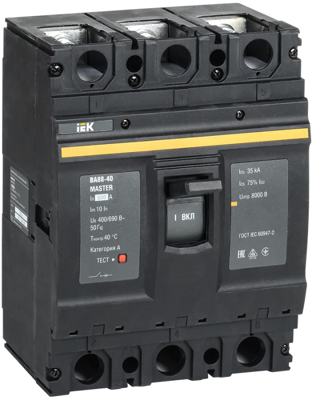 Автоматический выключатель силовой MASTER ВА88-40 3Р 500А 35кА 690V IEK