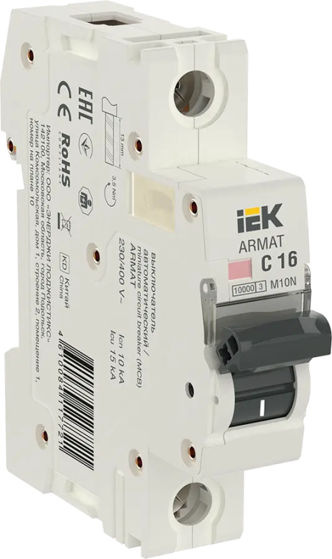 Автоматический выключатель ARMAT M10N 1P С 16А 10кА IEK