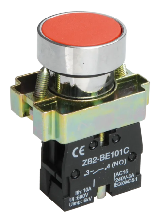 Кнопка IEK LAY5-BA42, 1NO, красная, IP40