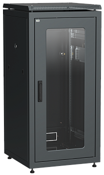 Шкаф сетевой напольный 19" ITK LINEA N, 18U, 600х800 мм, стеклянная дверь, черный